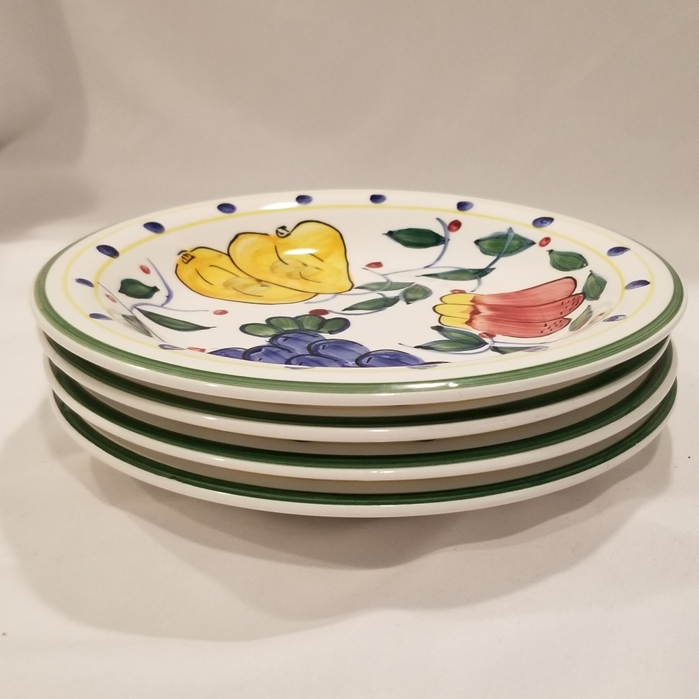 Set of 4 Gibson Mediterranean Garden salad plates